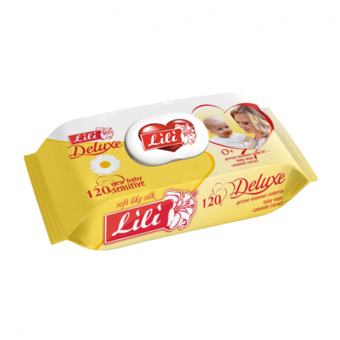 DELUXE Влажная салфетка 120шт. Детская Lili с клапаном уп. 1/120