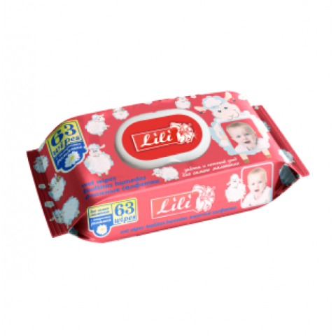 Волога серветка 63шт. Дитяча Lili з клапаном уп. 1/63