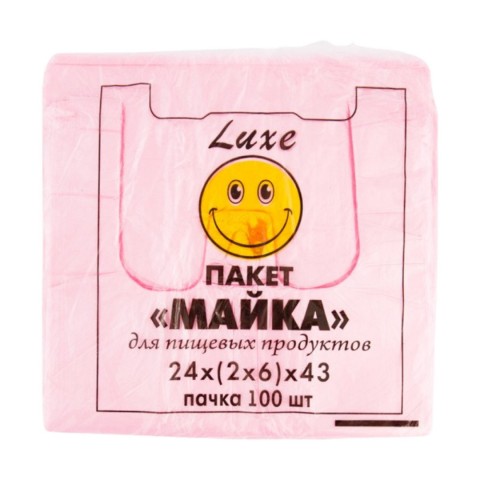 Пакет майка 24(2х6)43 Смайл Люкс уп. 1/100