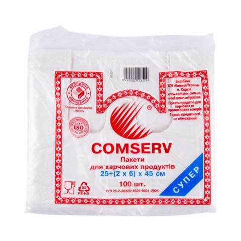 Пакет майка 25(2x6)45 Comserv уп. 1/100 Пакет майка 25(2x6)45 Comserv уп. 1/100