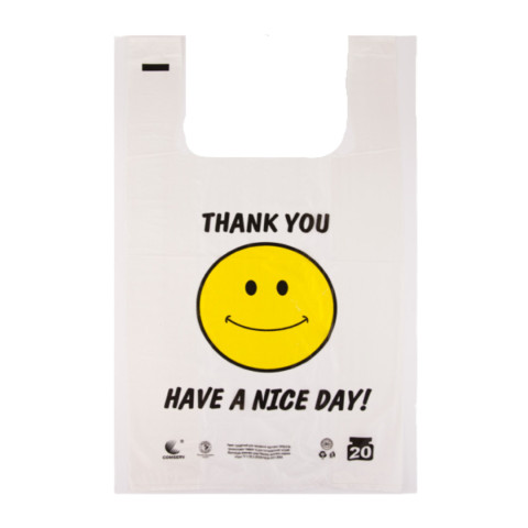 Пакет майка 30x50 Дякую/Have a nice day білий уп. 1/250
