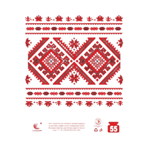Пакет майка 30x55 Вишиванка білий уп. 1/100