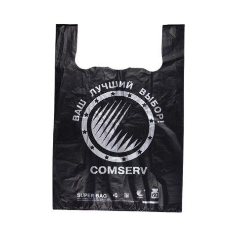 Пакет майка 40х60 Comserv 60кг чорний уп. 1/100