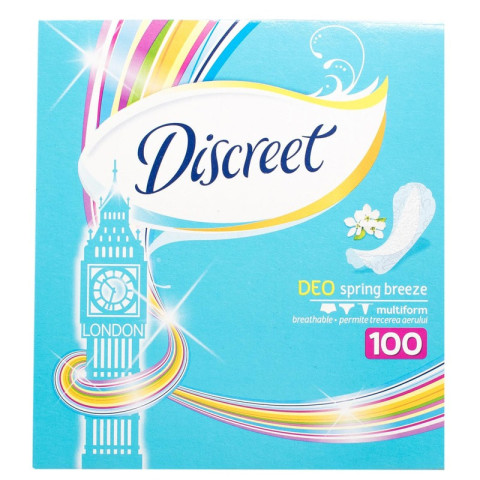 Прокладки ежедневные DISCREET 100 Deo Spring Breeze Multiform шт. 1/100 Прокладки ежедневные DISCREET 100 Deo Spring Breeze Multiform шт. 1/100