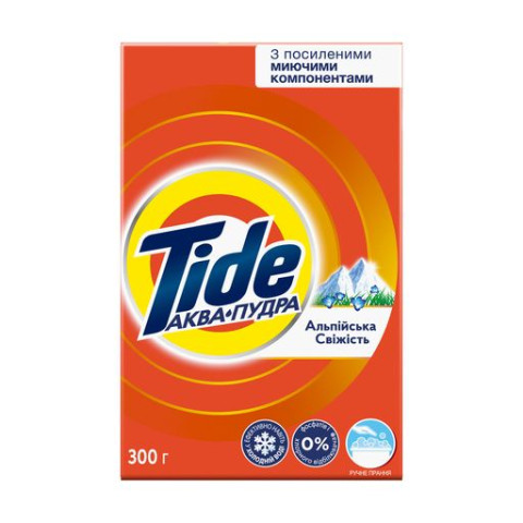 Пральний порошок для ручного прання TIDE 300гр. Аква-Пудра Альпійська свіжість шт.