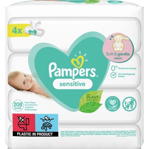 Вологі серветки PAMPERS Sens 4х52шт Вологі серветки PAMPERS Sens 4х52шт