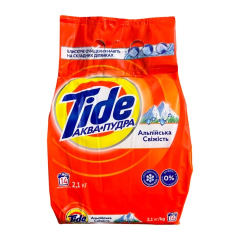 Пральний порошок для машинного прання TIDE 2,1кг. Аква-Пудра Альпійська свіжість шт. Пральний порошок для машинного прання TIDE 2,1кг. Аква-Пудра Альпійська свіжість шт.