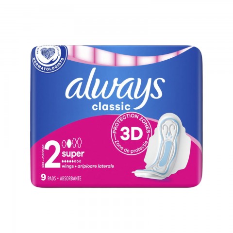 Прокладки ALWAYS 9 №2 5кр Classic Супер Single шт. 1/9 Прокладки ALWAYS 9 №2 5кр Classic Супер Single шт. 1/9