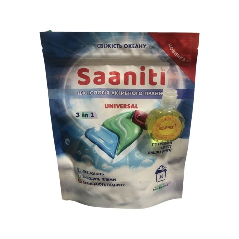 Капсули для машинного прання Saaniti 3в1 шт. 1/10
