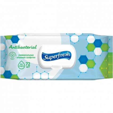 Волога серветка 72 шт. Superfresh Antibacterial з клапаном уп. 1/72
