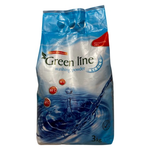 Пральний порошок універсальний GREEN LINE STRONG (синій) 3кг.