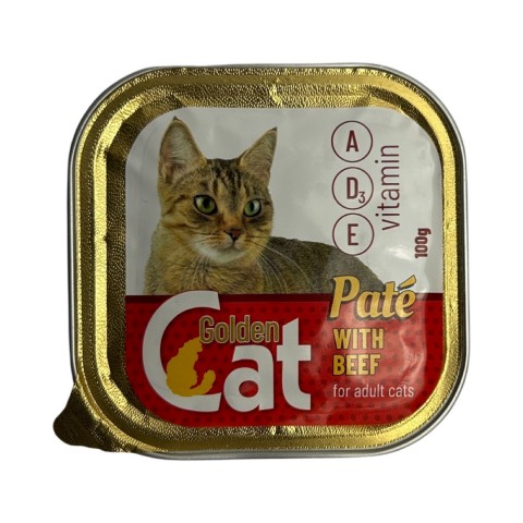 Паштет для кошек Golden Cat со вкусом говядины 100г. Паштет для кошек Golden Cat со вкусом говядины 100г.