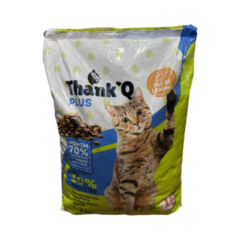 Сухий корм для дорослих котів THANKQ PLUS PISICI курка 2кг.