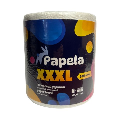 Полотенца бумажные кухонные 2-х слойные Papela XXXL 500 отрывов уп. 1/1 Полотенца бумажные кухонные 2-х слойные Papela XXXL 500 отрывов уп. 1/1