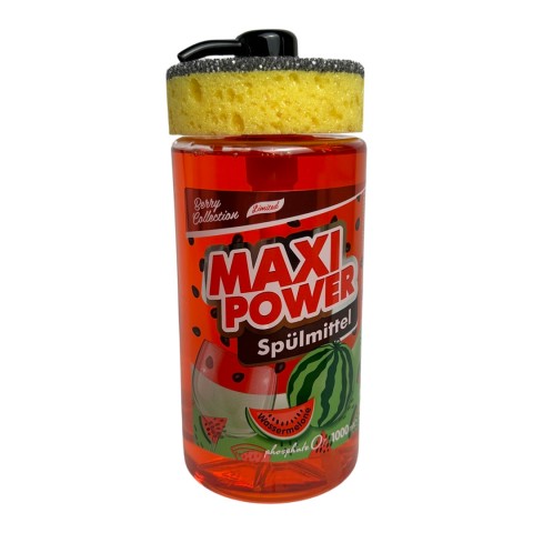 Средство для мытья посуды MAXI POWER 1л Арбуз с дозатором и губкой шт.
