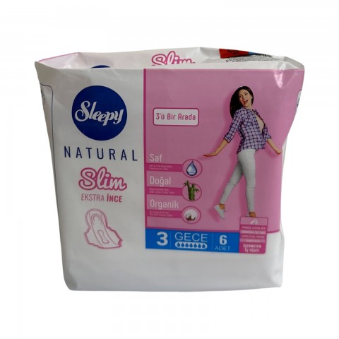 Прокладки SLEEPY 6 №3 7кап NATURAL EXTRA THIN NIGHT шт. 1/6 Прокладки SLEEPY 6 №3 7кап NATURAL EXTRA THIN NIGHT шт. 1/6