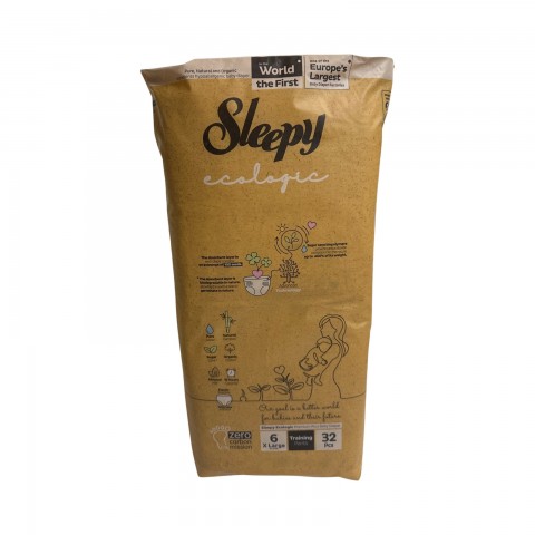 Підгузники-трусики дитячі SLEEPY Ecologic XL-6 15-27кг шт. 1/32 Підгузники-трусики дитячі SLEEPY Ecologic XL-6 15-27кг шт. 1/32