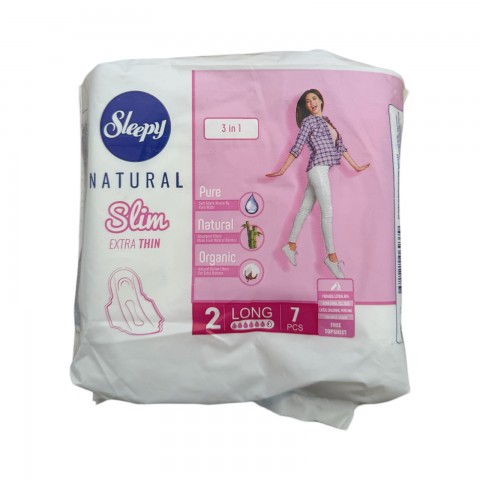 Прокладки SLEEPY 7 №2 6кап Natural Slim Extra Thin Long шт. 1/7 Прокладки SLEEPY 7 №2 6кап Natural Slim Extra Thin Long шт. 1/7