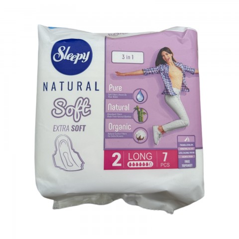 Прокладки SLEEPY 7 №2 6кап Natural Extra Soft Long шт. 1/7