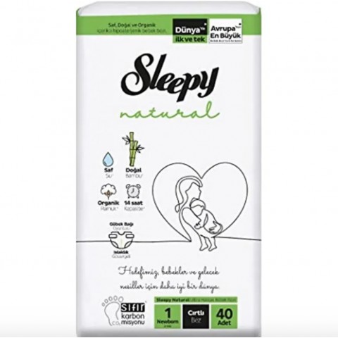 Підгузки дитячі SLEEPY Natural Diaper Newborns 2-5кг уп. 1/40 Підгузки дитячі SLEEPY Natural Diaper Newborns 2-5кг уп. 1/40