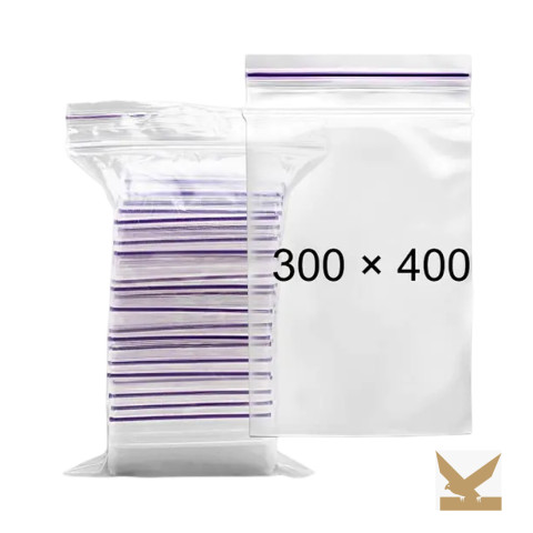Пакети ФІОЛЕТОВА смужка 30х40 з замком Zip-Lock шт. 1/100