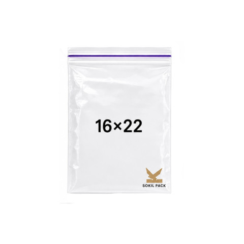 Пакеты ФИОЛЕТОВАЯ полоса 16х22 с замком Zip-Lock шт. 1/100