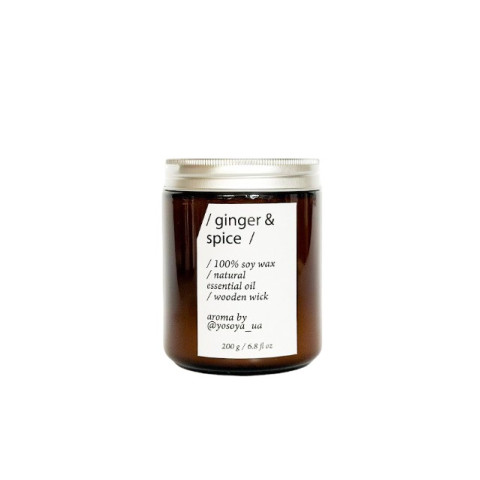 Свеча соевая с ароматом Ginger&Spice 200g