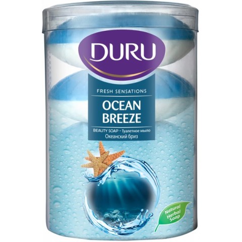 Мыло стакан DURU Fresh Sensations 4х100гр Свежесть Океана уп. 1/4