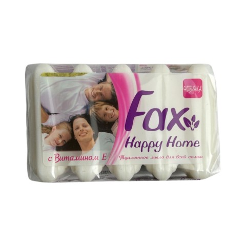 Мыло туалетное Fax Happy Home экопак 5х60г с витамином Е белое уп. 1/5 Мыло туалетное Fax Happy Home экопак 5х60г с витамином Е белое уп. 1/5