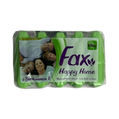 Мыло туалетное Fax Happy Home экопак 5х60г с витамином Е зеленое уп. 1/5 Мыло туалетное Fax Happy Home экопак 5х60г с витамином Е зеленое уп. 1/5