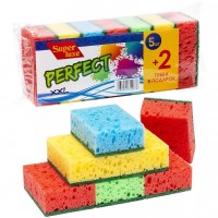 Губка для посуды ТМ Super Luxe 5+2 ПОРИСТАЯ (Perfect) уп. 1/7