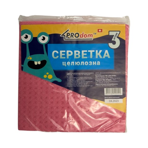 Салфетки для уборки влагопоглощающие PROdom ассорти уп. 1/3