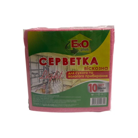 Ганчірка віскозна Eko plus асорті уп. 1/10