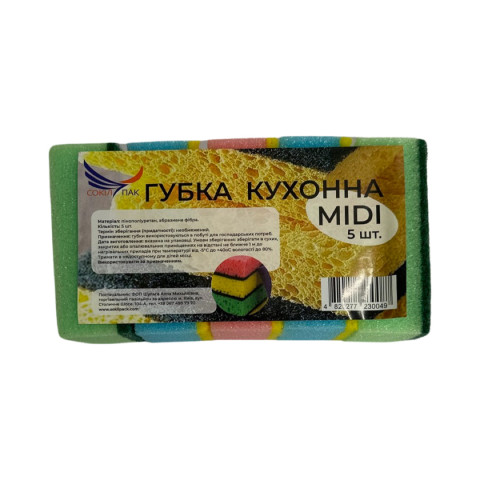 Губка для посуду ТМ СОКОЛПАК MIDI уп. 1/5