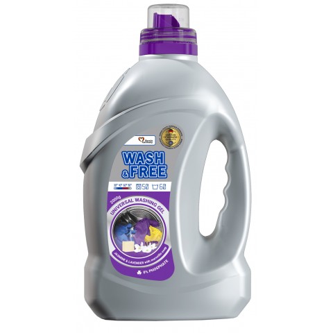 Гель для прання Wash&Free Жасмин та Лаванда з Марсельським милом 2 л. Гель для прання Wash&Free Жасмин та Лаванда з Марсельським милом 2 л.