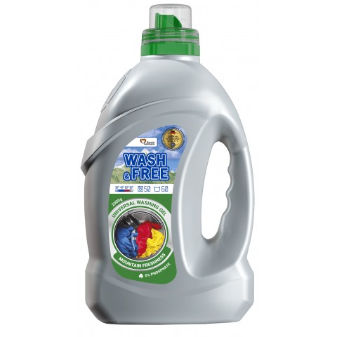 Гель для стирки Wash&Free универсальный Горная свежесть 2 л. Гель для стирки Wash&Free универсальный Горная свежесть 2 л.