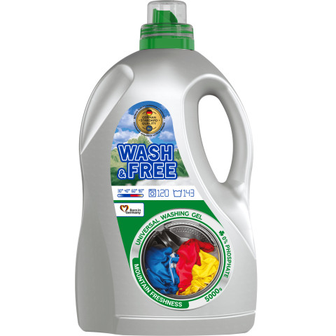 Гель для прання Wash&Free універсальний Гірська свіжість 5 л. Гель для прання Wash&Free універсальний Гірська свіжість 5 л.