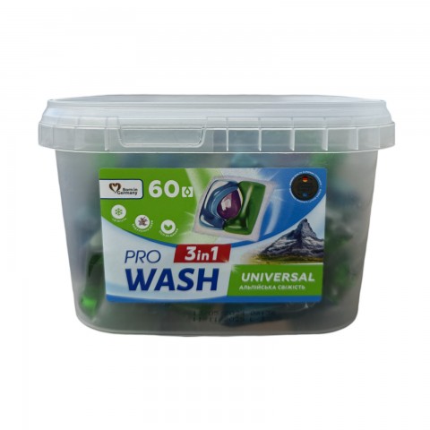 Капсулы для стирки ProWash 60шт. контейнер с ручкой Альпийская свежесть уп. 1/60