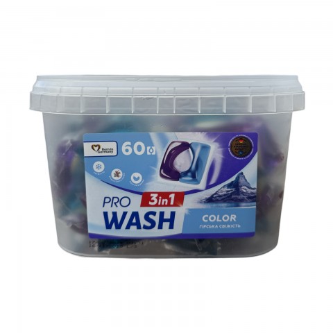 Капсули для прання ProWash 60шт контейнер з ручкою Гірська свіжість уп. 1/60 Капсули для прання ProWash 60шт контейнер з ручкою Гірська свіжість уп. 1/60