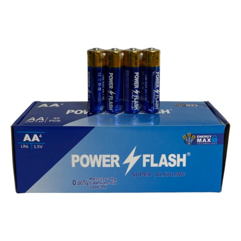Батарейки алкалінові Power FLASH R6 пальчик сині уп. 1/40