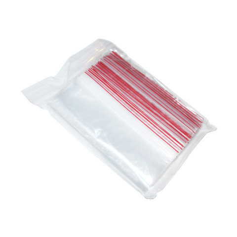 Пакети ЧЕРВОНА смужка 10х15 із замком Zip-Lock уп. 1/10/100