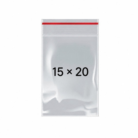Пакеты 15х20 с замком Zip-Lock красная полоса уп. 1/10/100